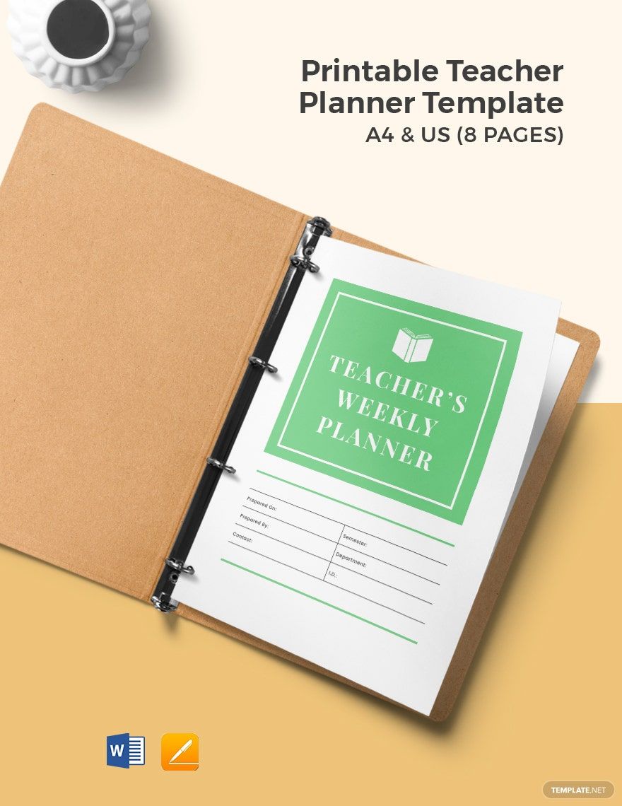 Printable Teacher Planner Template