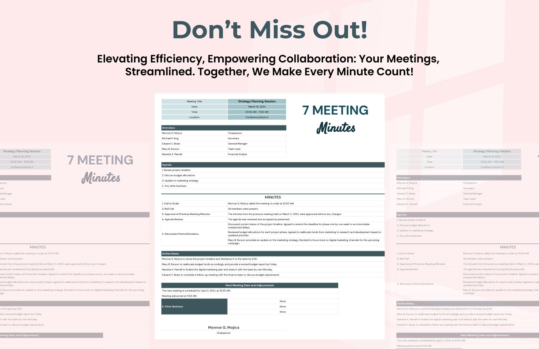 7 Meeting Minutes Template