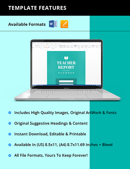 Free Blank Teacher Planner Template to Edit Online
