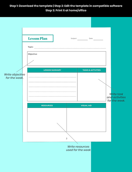 Free Blank Teacher Planner Template to Edit Online