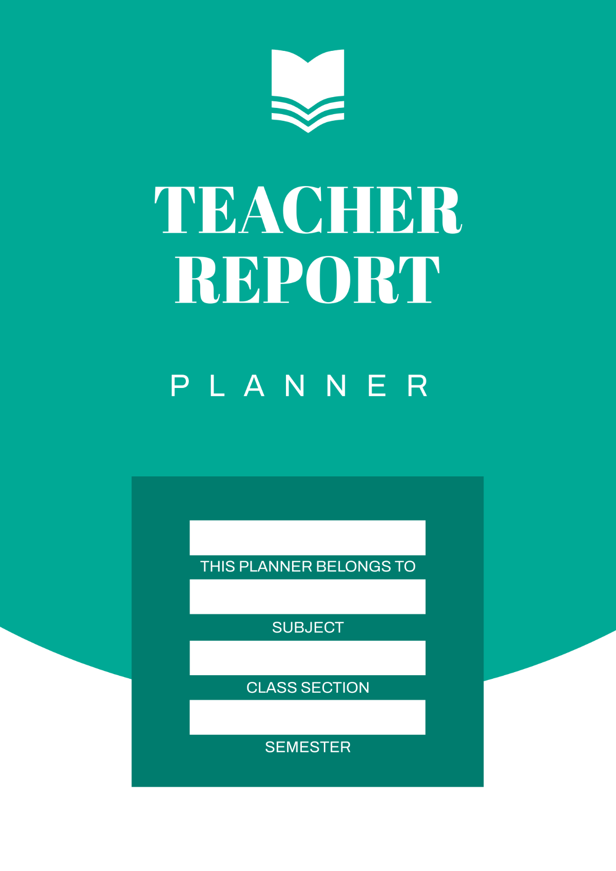 Blank Teacher Planner Template