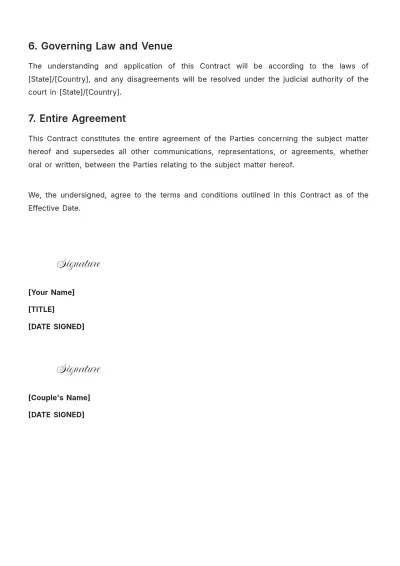 Free Wedding Officiant Contract Template to Edit Online