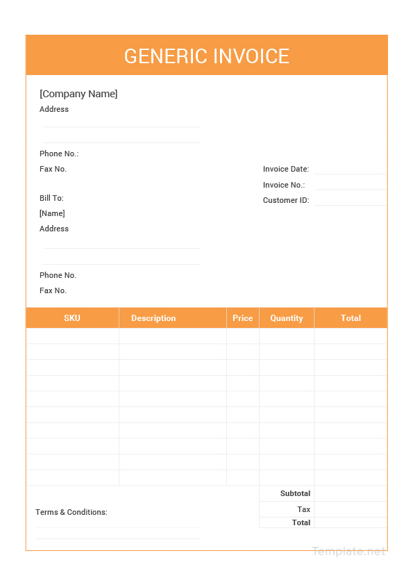 editable generic invoice template in microsoft word excel pdf apple