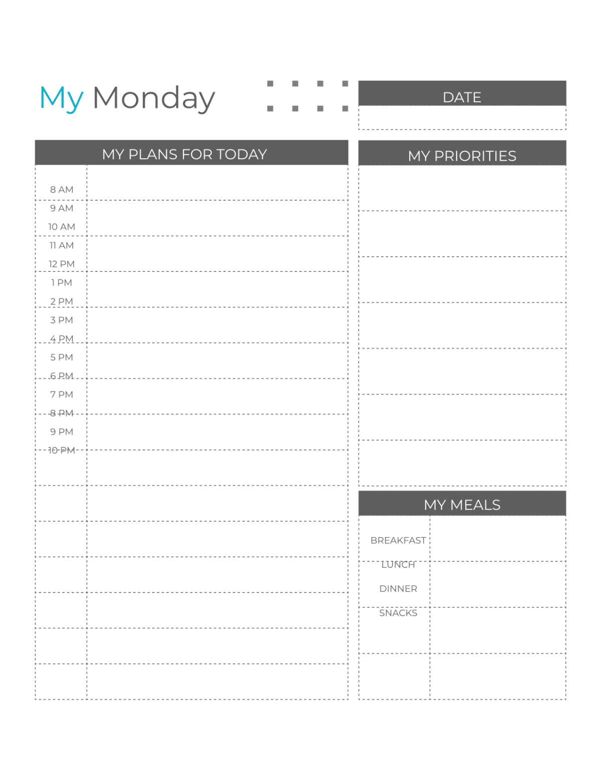 Free Sample Planner Template to Edit Online