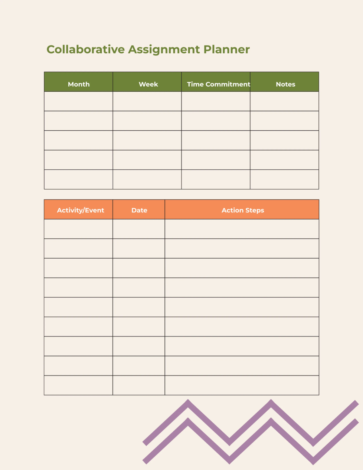 Free Assignment Planner Template to Edit Online