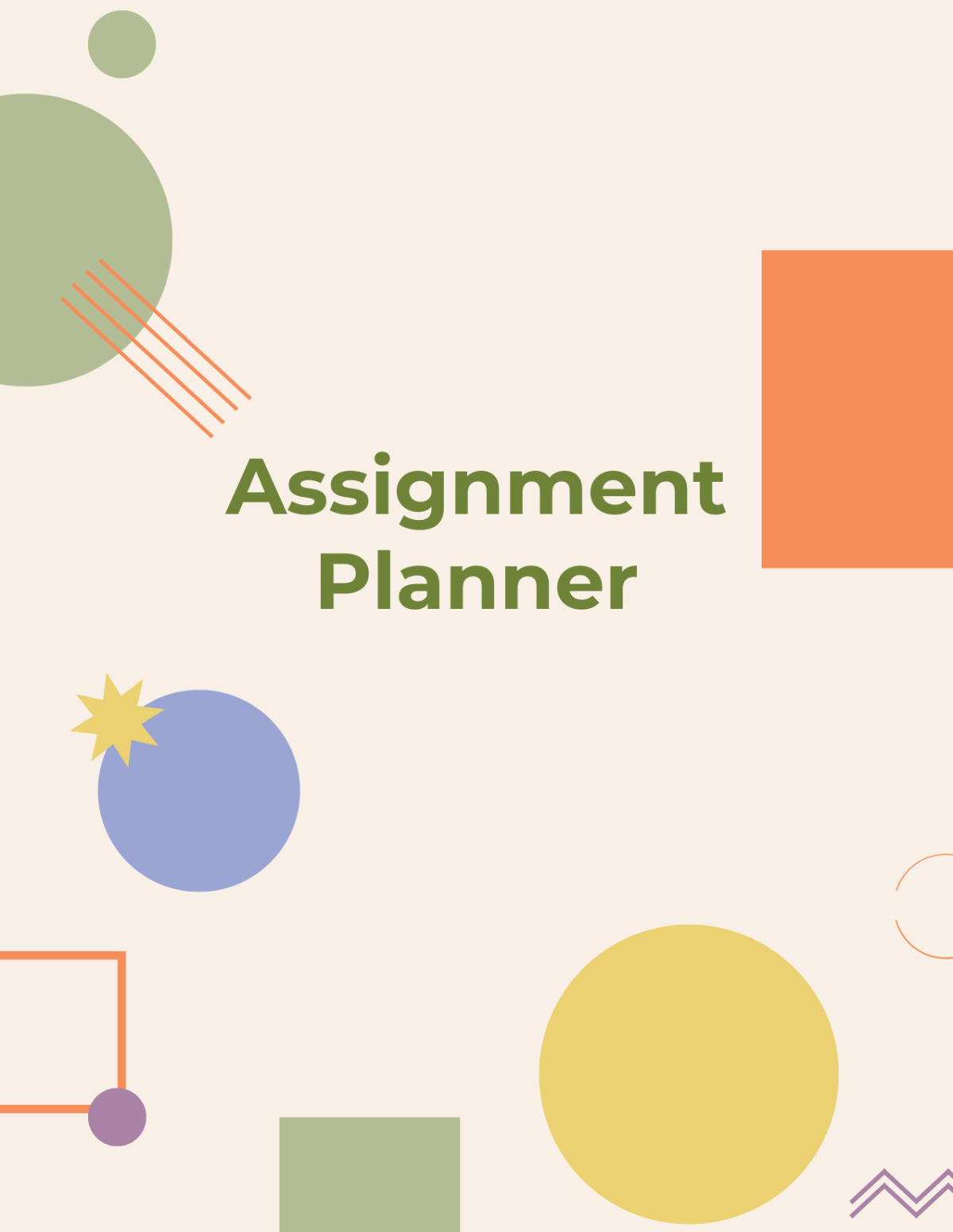Free Assignment Planner Template