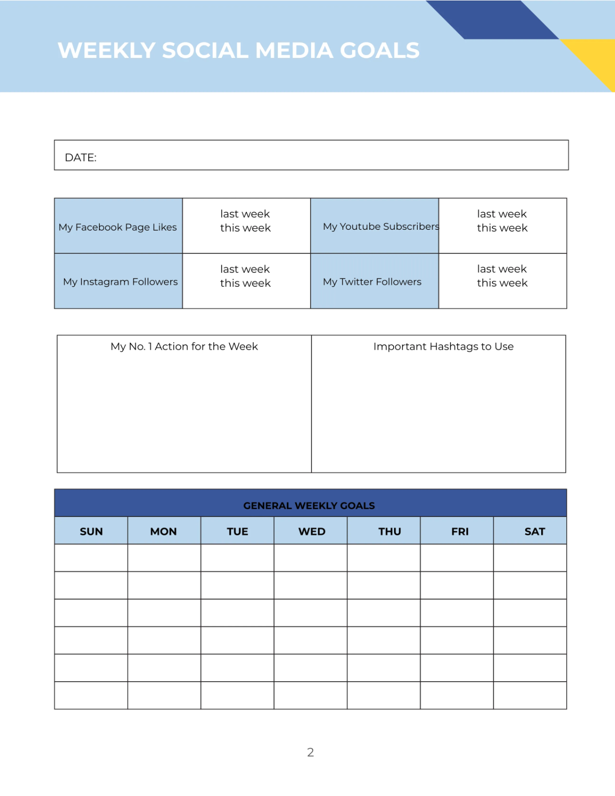 Free Social Media Content Planner Template to Edit Online