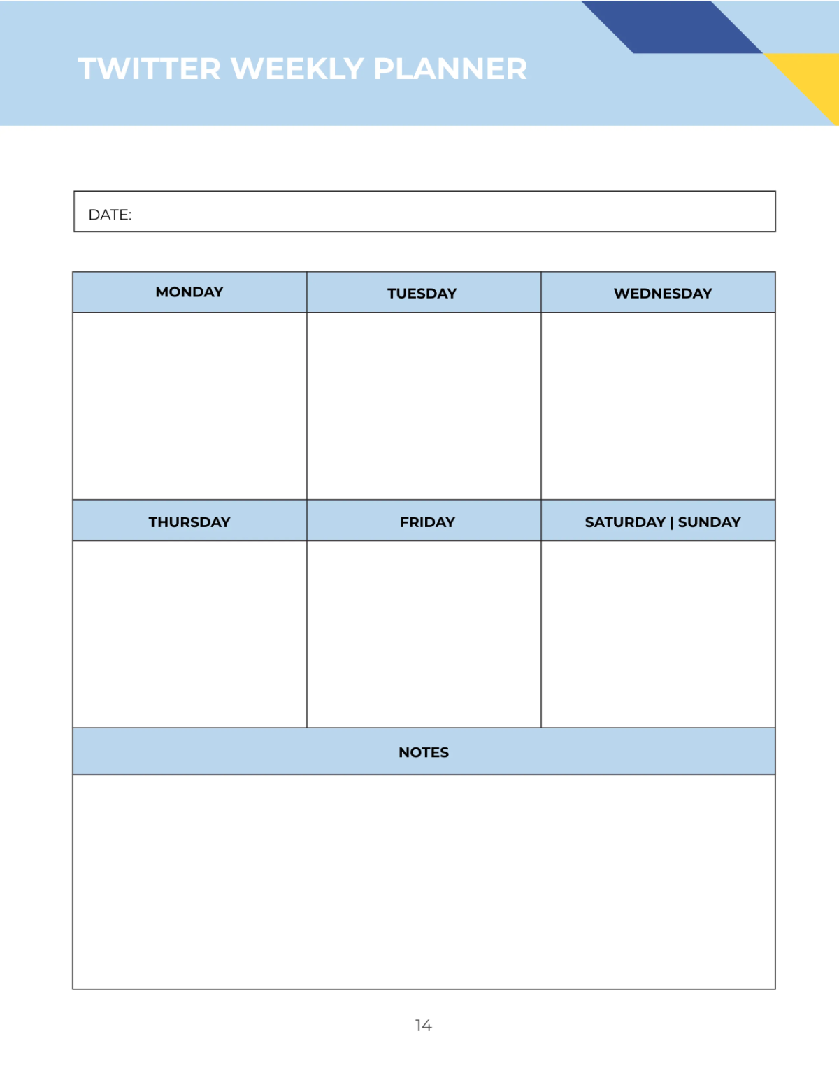 Free Social Media Content Planner Template to Edit Online
