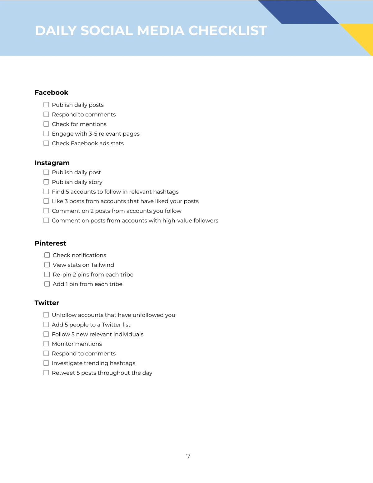 Free Social Media Content Planner Template to Edit Online