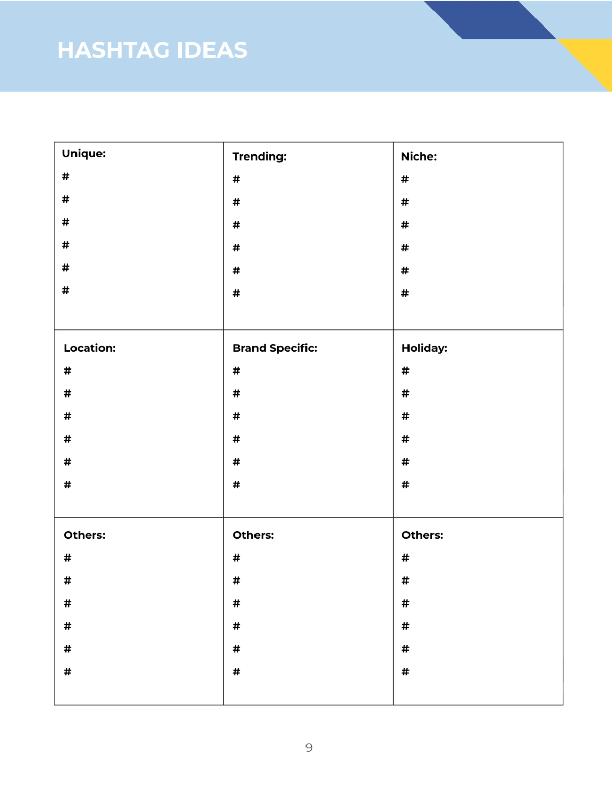 Free Social Media Content Planner Template to Edit Online