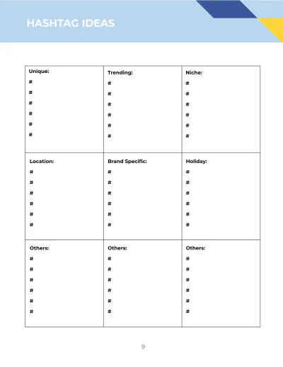 Free Social Media Content Planner Template to Edit Online
