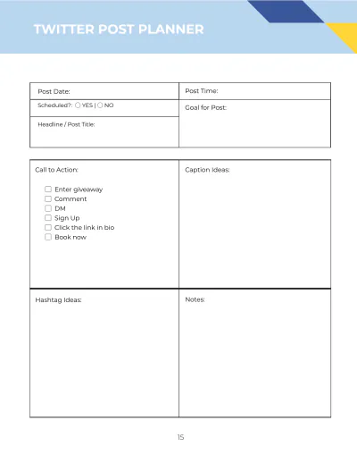 Free Social Media Content Planner Template to Edit Online
