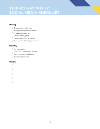Free Social Media Content Planner Template to Edit Online