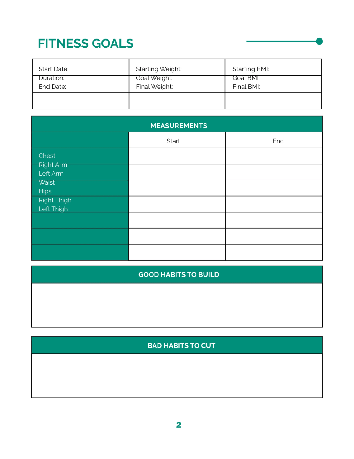 Free Fitness Planner Template to Edit Online