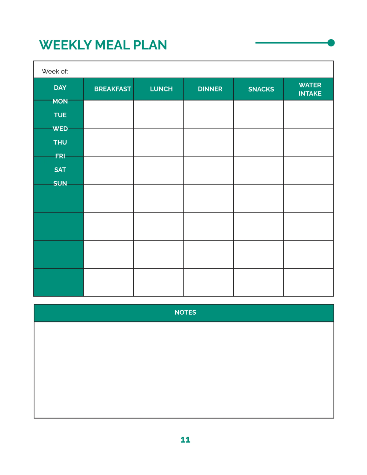Free Fitness Planner Template to Edit Online