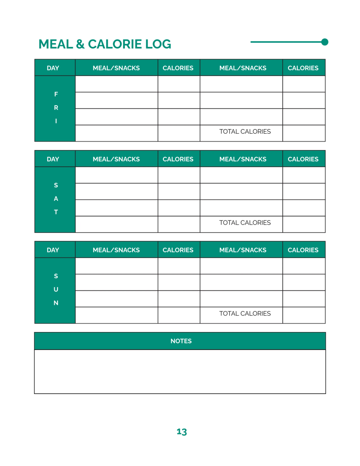 Free Fitness Planner Template to Edit Online