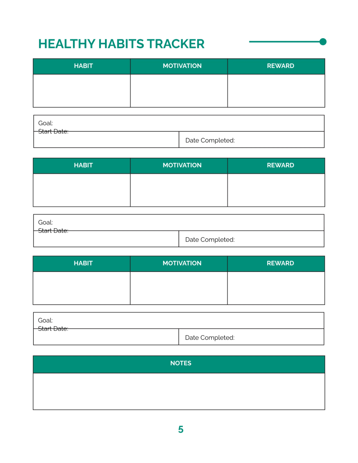 Free Fitness Planner Template to Edit Online