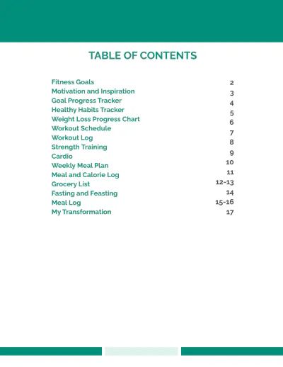 Free Fitness Planner Template to Edit Online