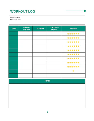 Free Fitness Planner Template to Edit Online