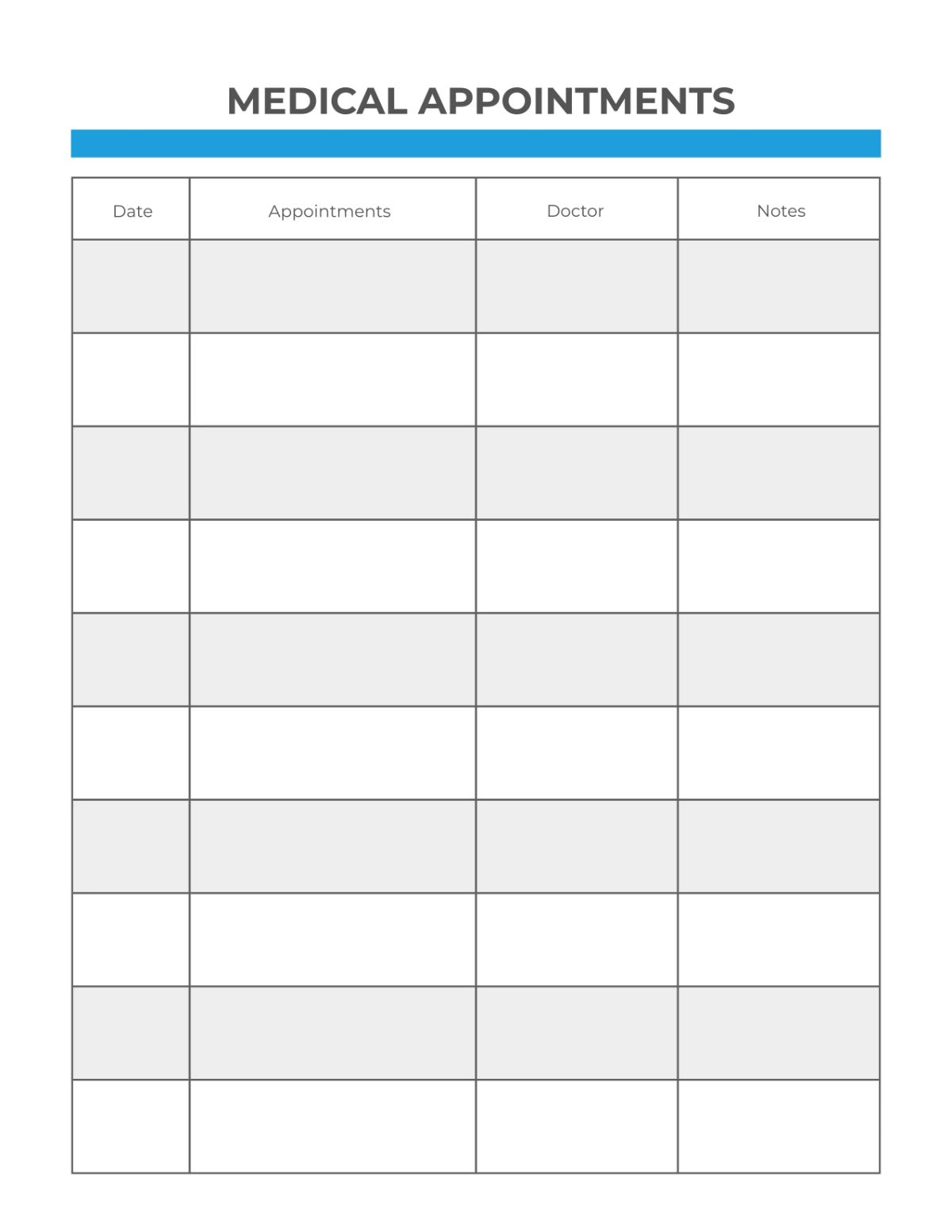 Free Medical Planner Template to Edit Online