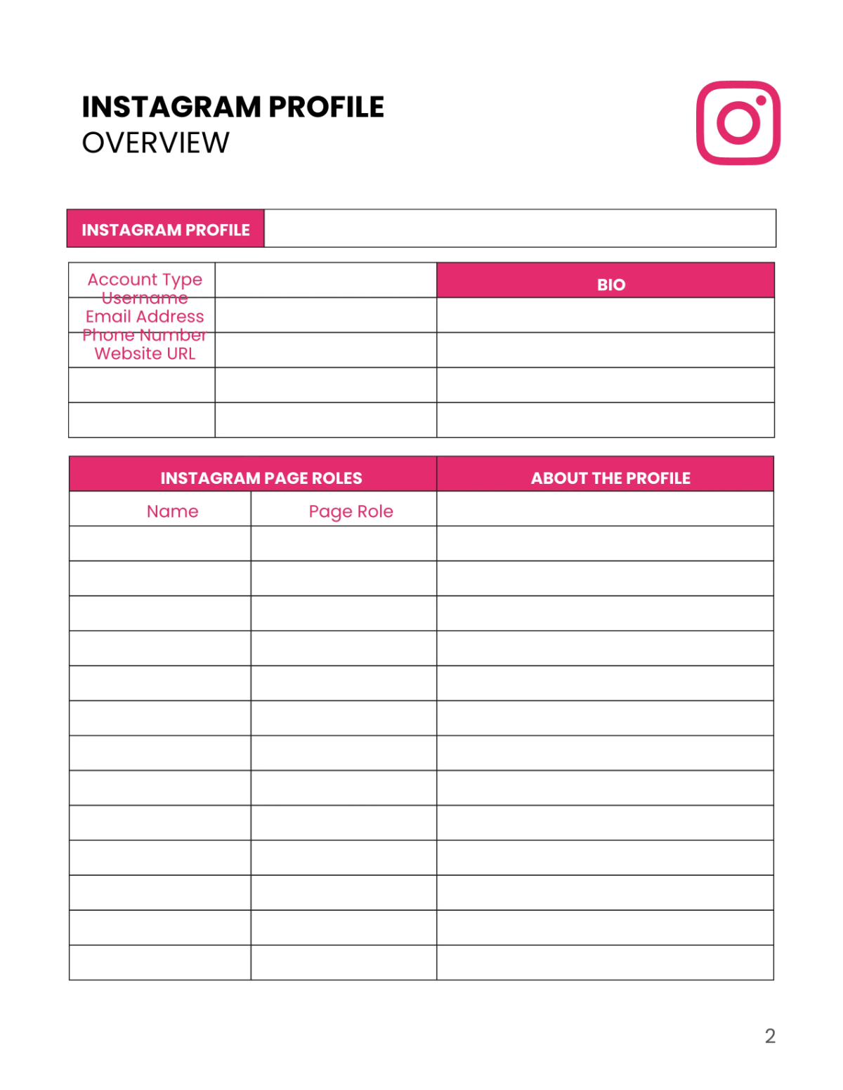 Free Instagram Story Planner Template to Edit Online