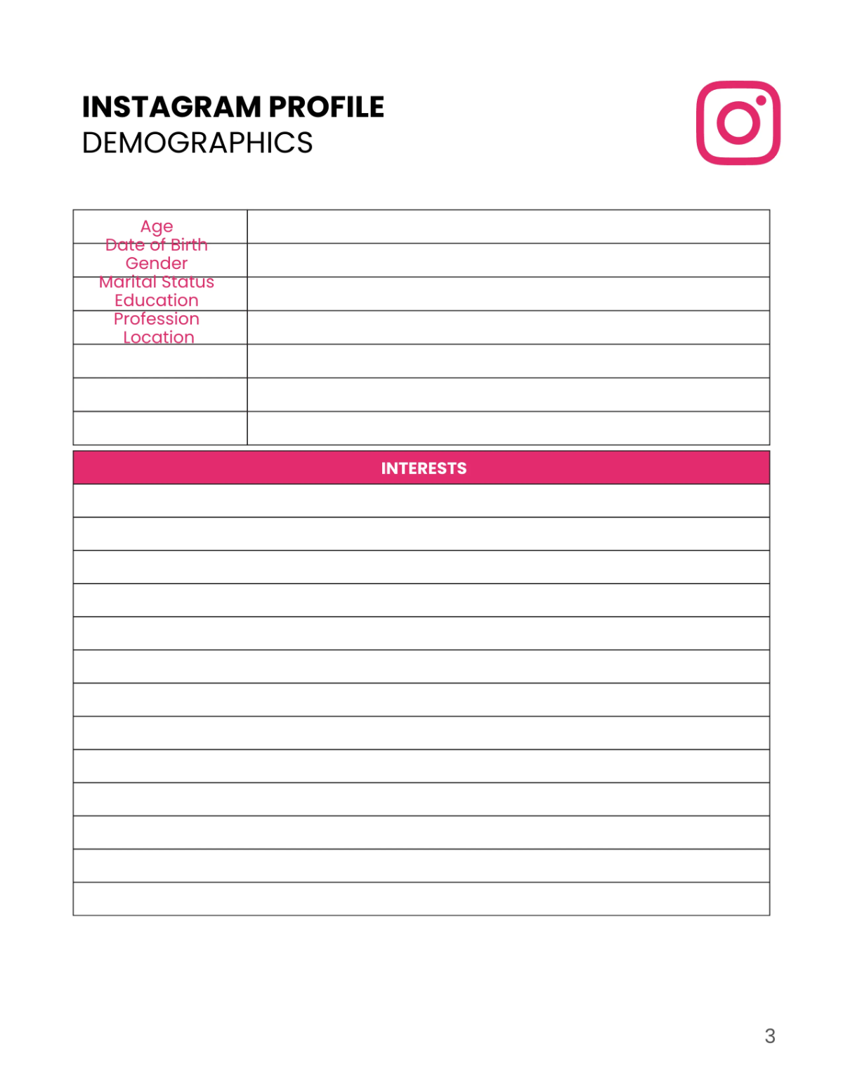 Free Instagram Story Planner Template to Edit Online