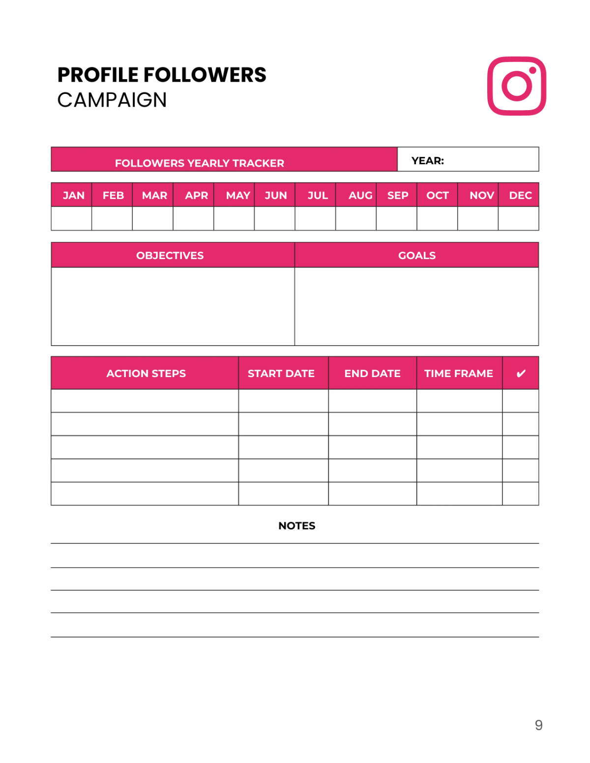 Free Instagram Story Planner Template to Edit Online