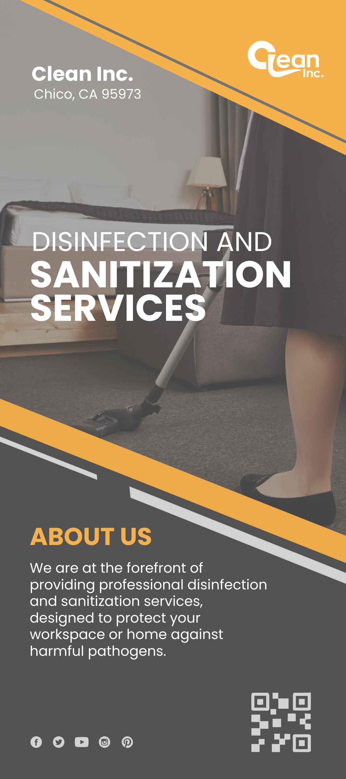 Free Disinfection and Sanitization Services Rack Card Template