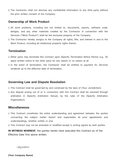 Free Independent Contract Template to Edit Online