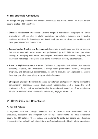 Free Real Estate HR Strategic Plan Template to Edit Online