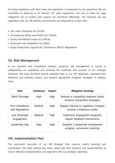 Free Real Estate HR Strategic Plan Template to Edit Online