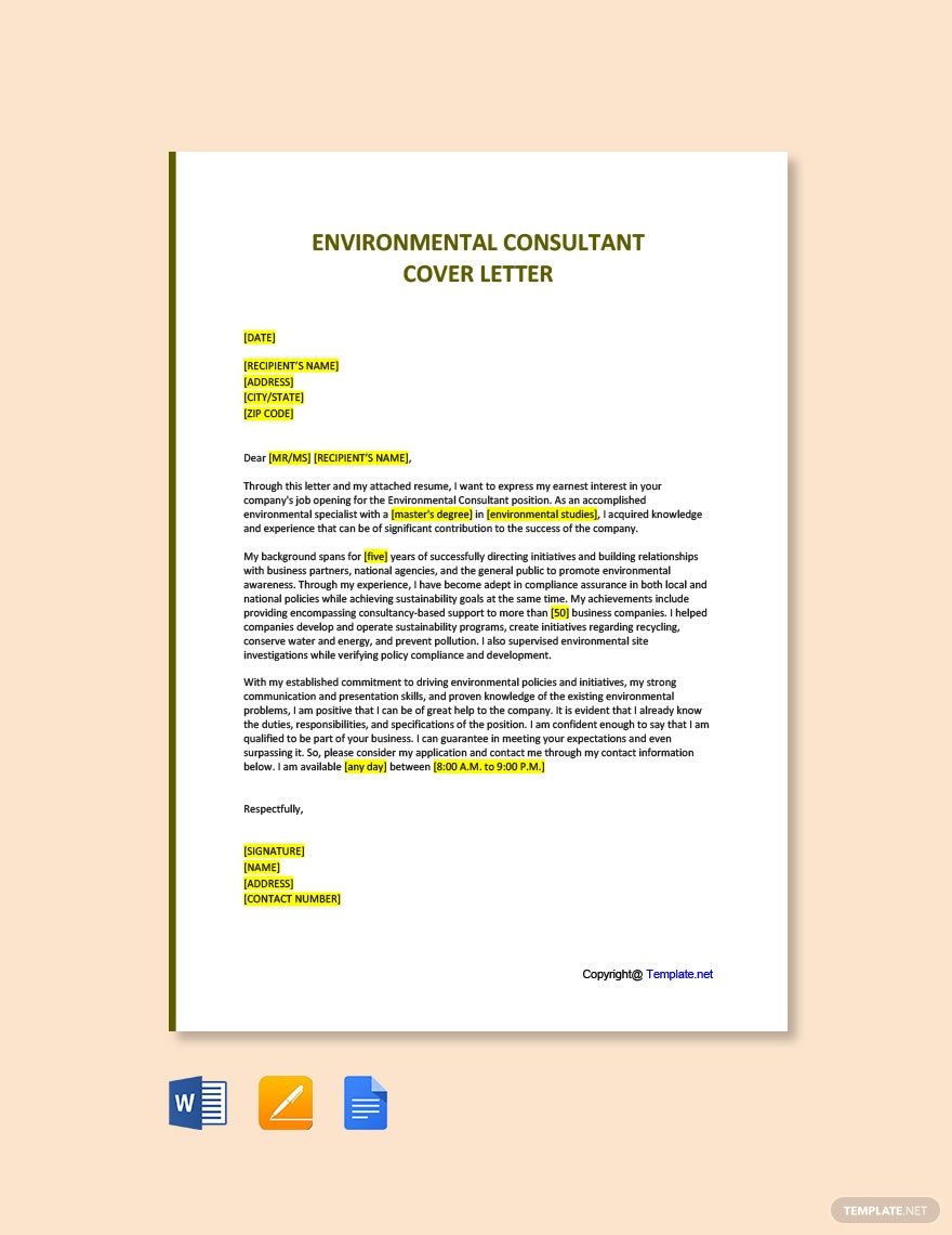 Free Environmental Health Officer Cover Letter Template Google Docs
