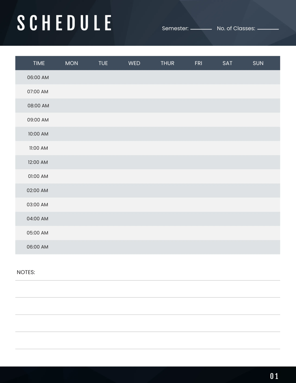 Free Teacher Weekly Planner Template to Edit Online