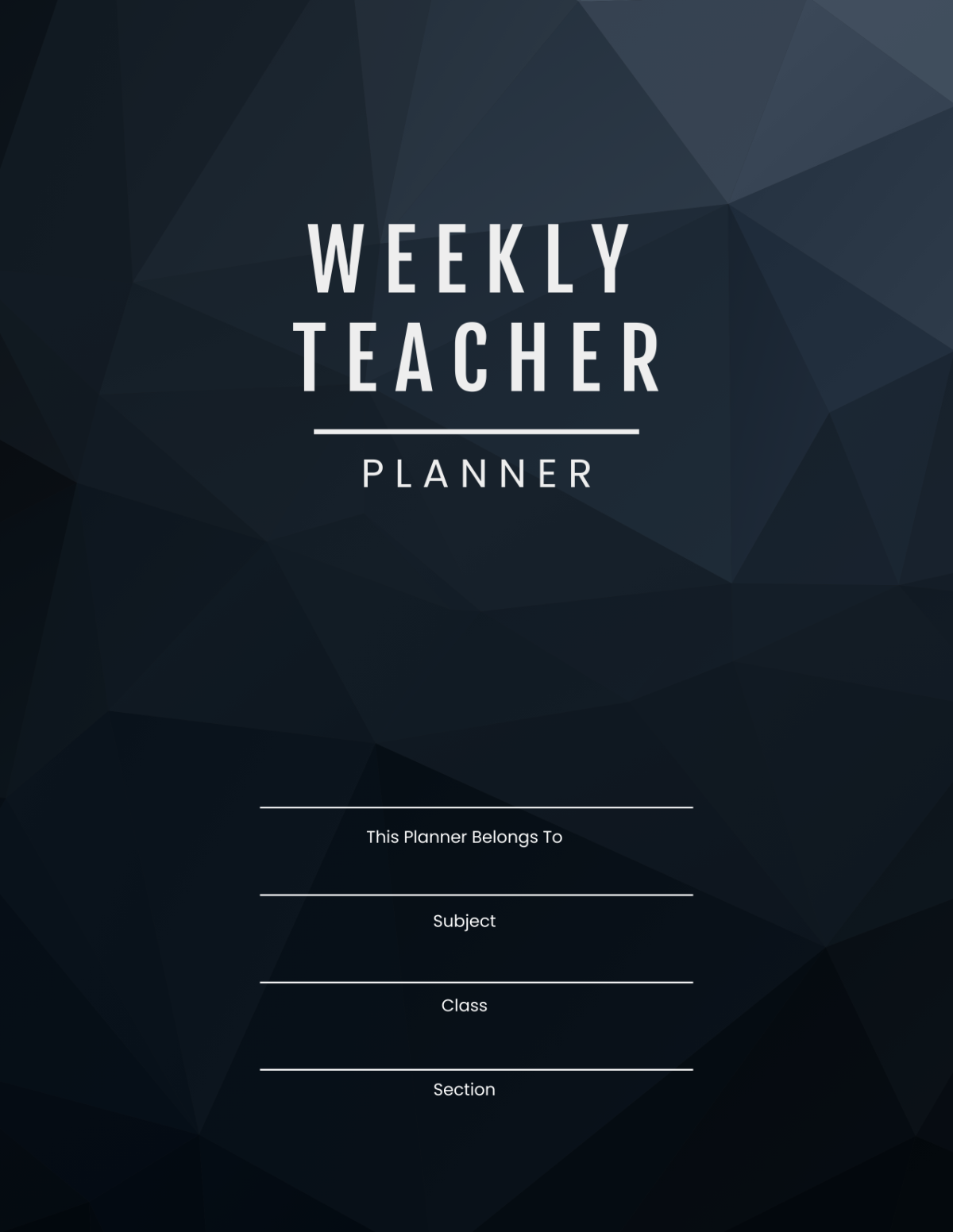 Free Teacher Weekly Planner Template
