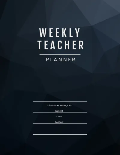 Free Teacher Weekly Planner Template to Edit Online