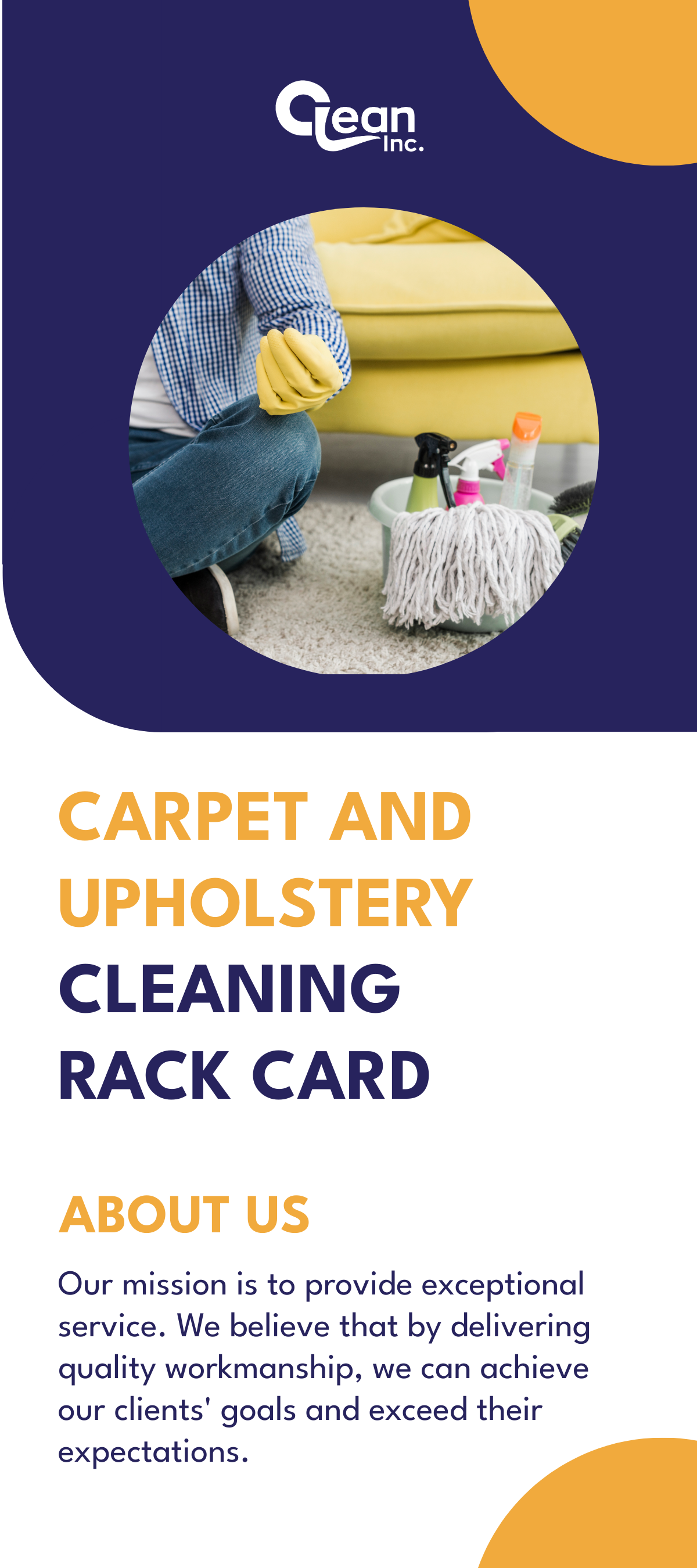 Carpet and Upholstery Cleaning Rack Card