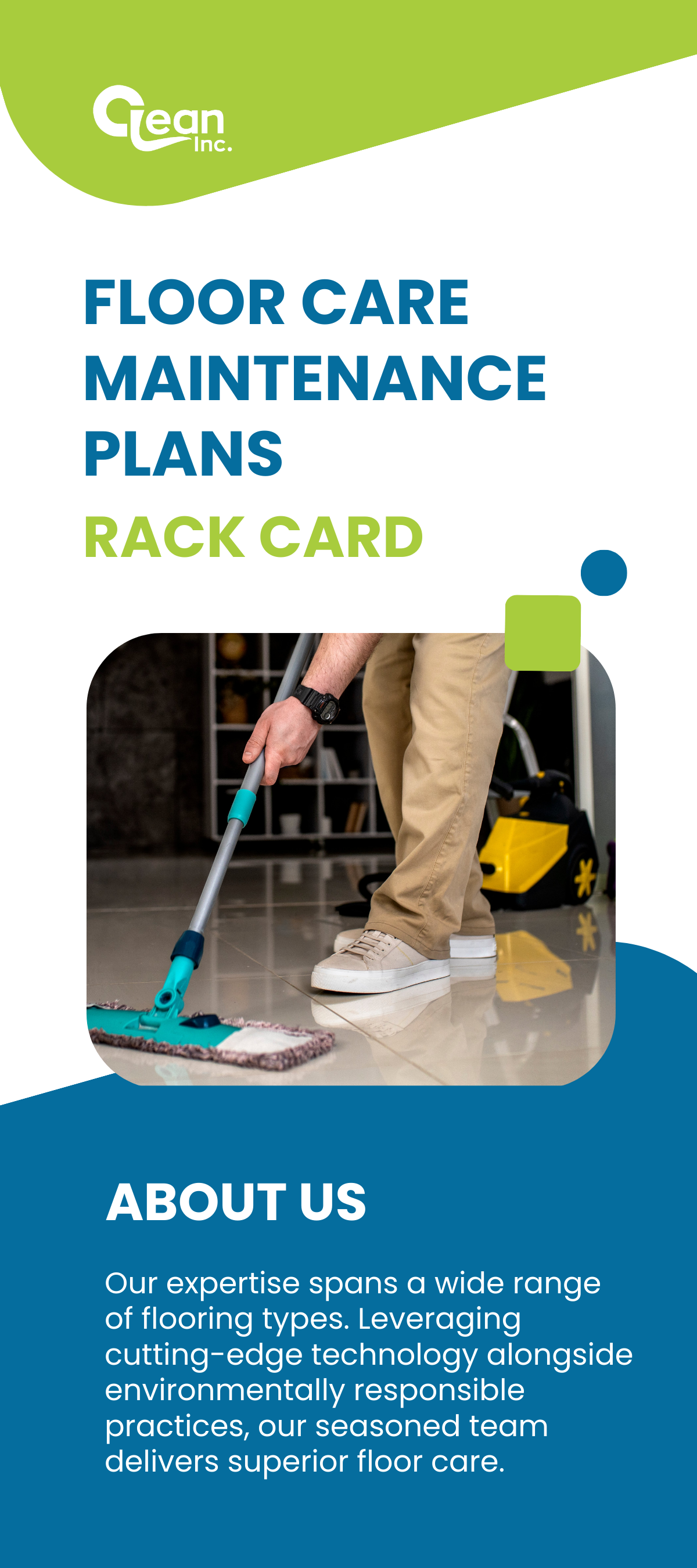 Floor Care Maintenance Plans Rack Card Template