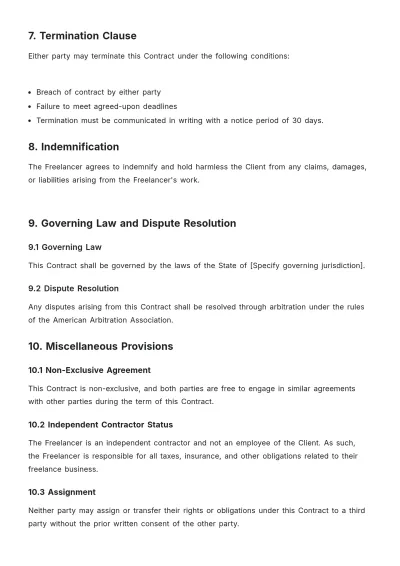 Free Freelance Video Contract Template to Edit Online