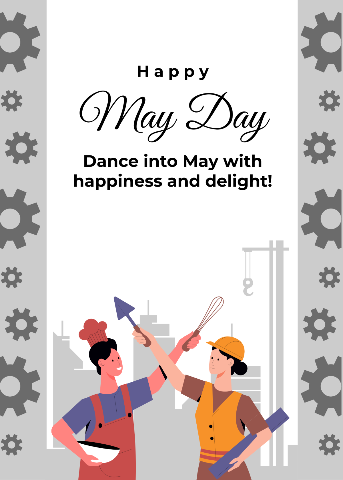 May Day  Greeting Card Template