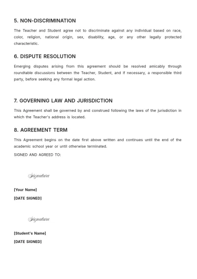 Free Classroom Contract Template to Edit Online