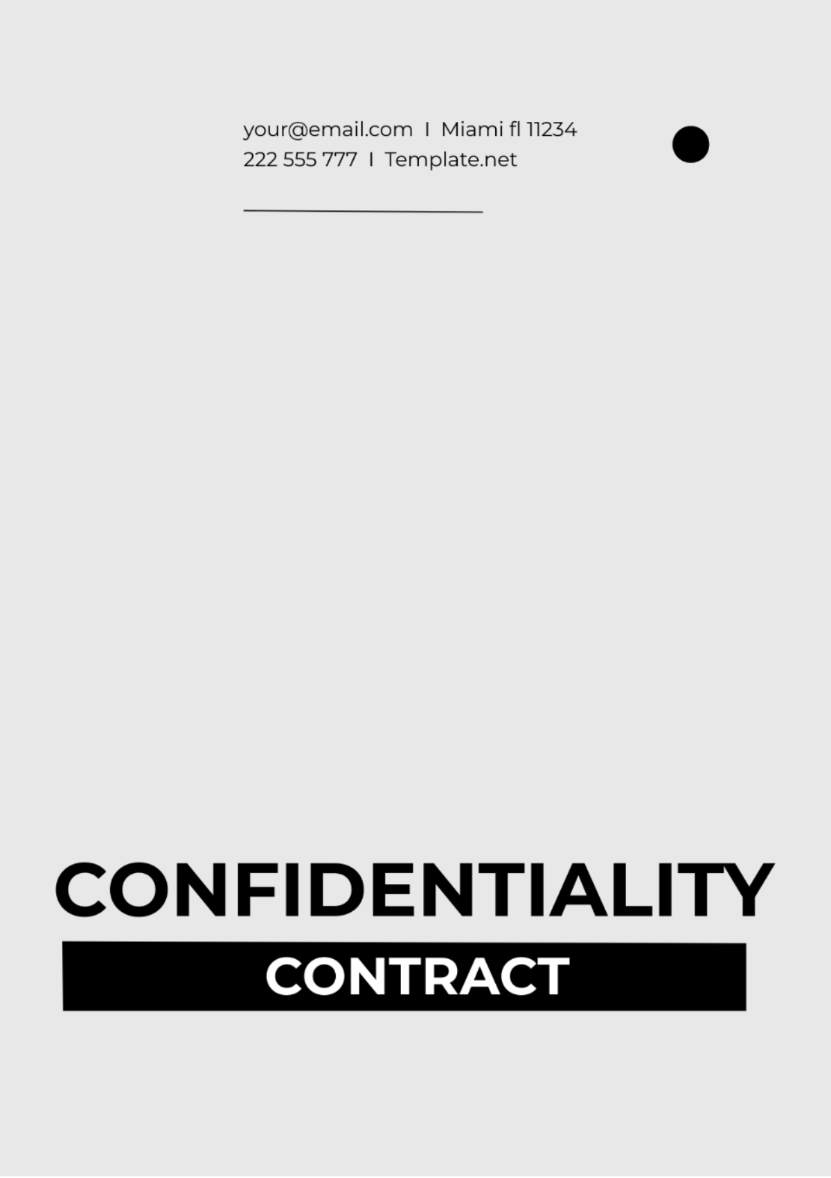 Confidentiality Contract Template - Edit Online & Download