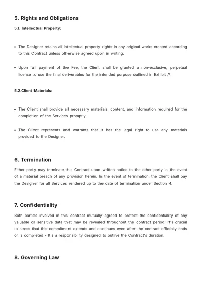 Free Freelance Designer Contract Template to Edit Online