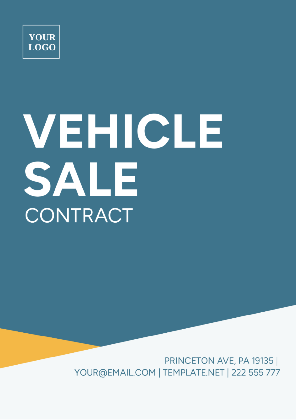 Vehicle Sale Contract Template - Edit Online & Download