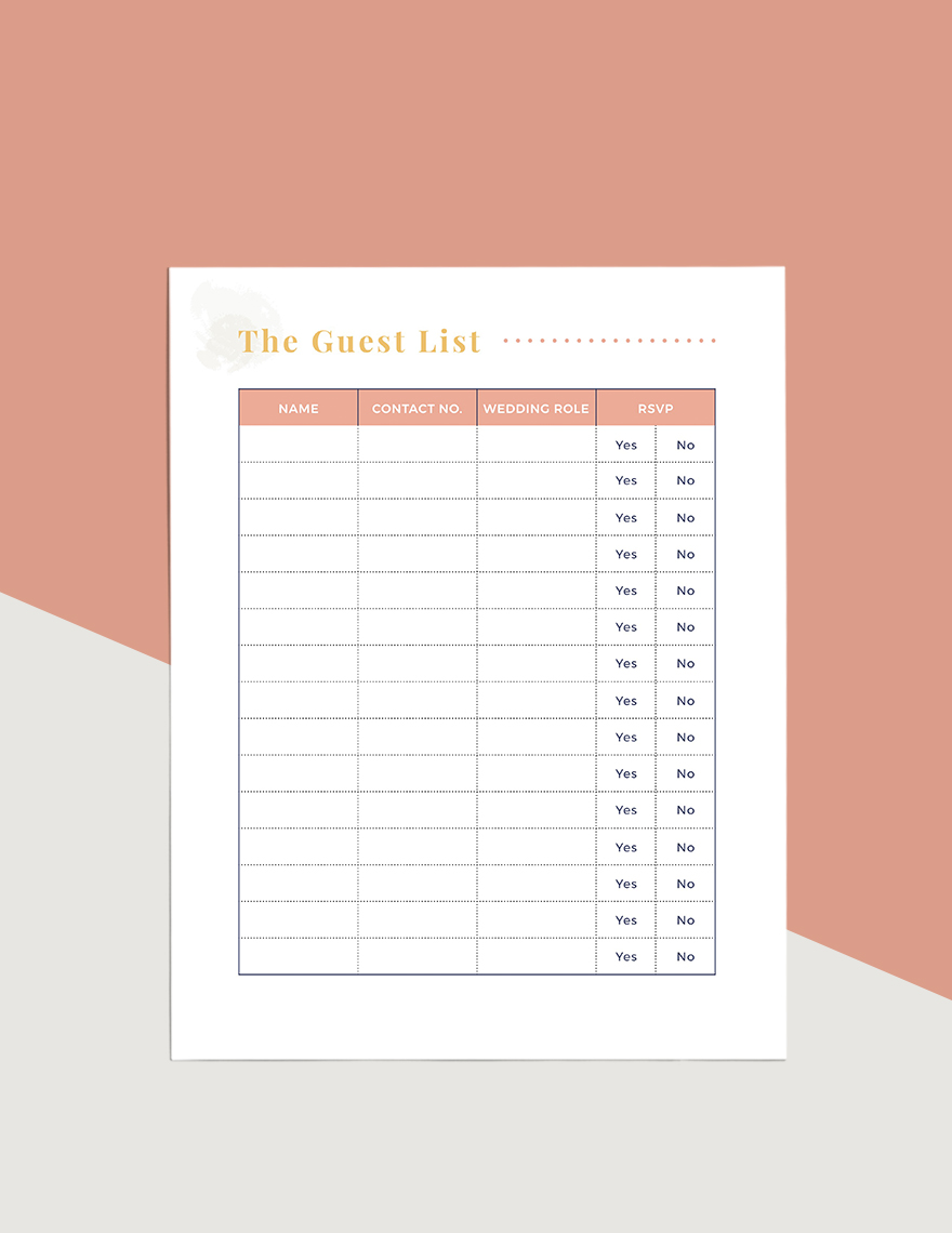 Bridal Shower Party Planner Template