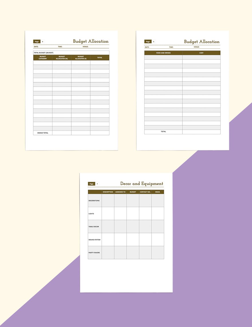 Classroom Party Planner Template