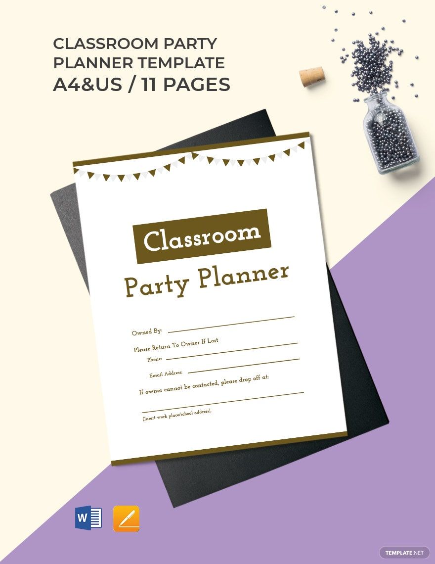 Classroom Party Planner Template in Word, PDF, Apple Pages