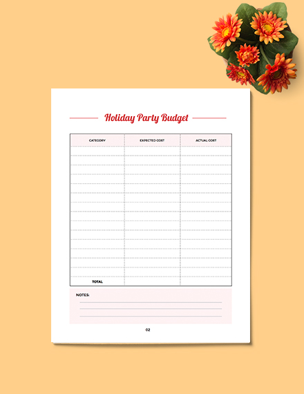Sample Holiday Party Planner