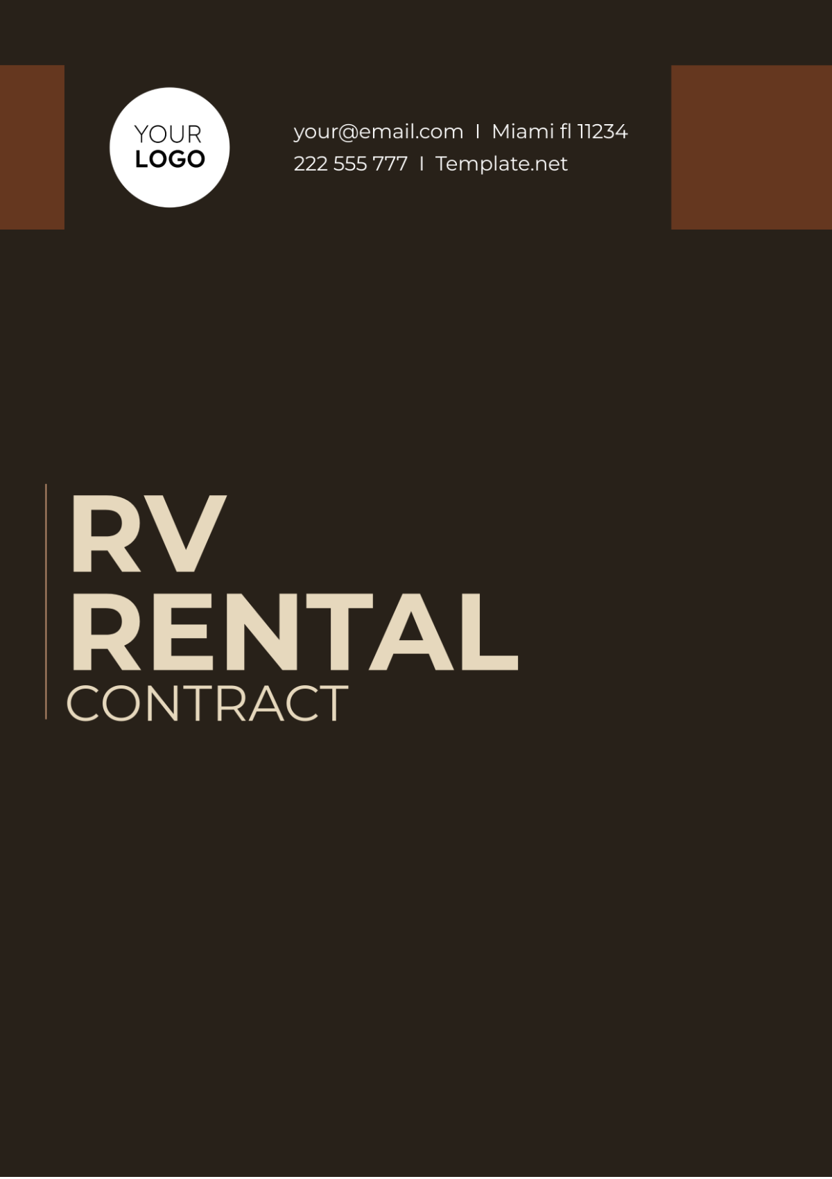 RV Rental Contract Template - Edit Online & Download