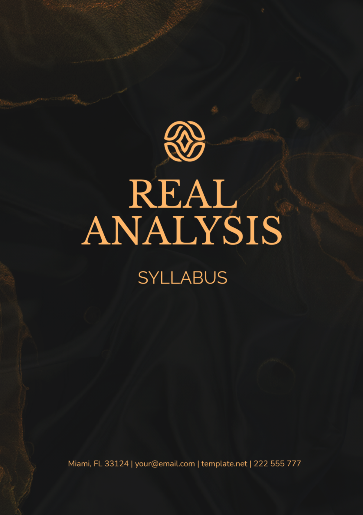 Real Analysis Syllabus Template