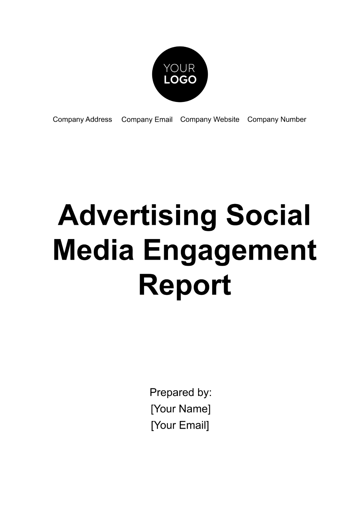 Advertising Social Media Engagement Report Template Edit Online